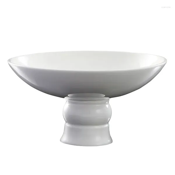 Platos Pure White Ceramic High Leg Big Bowl El Restaurante Plato Cold Plate Catina