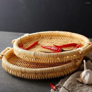 Platen rattan rond vierkant brood cracker koekjes candy noten opslaglade mand