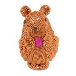 Assiettes Roard Squirrel Fruit Panier de fruits en plastique Organisateur tissé Organisateur Holder Snack Récipient de simulation imitée