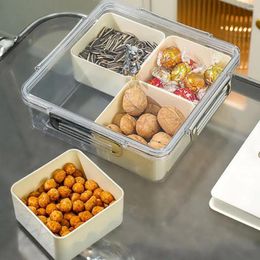 Borden verwijderbare compartiment lunchbox capaciteit verdeeld serveerlade met veilig afdichtdeksel Ideaal voor fruitgroente opslag