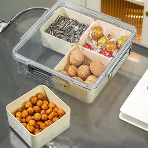 Assiettes Capacité de boîte à lunch du compartiment amovible Plateau de service divisé avec couvercle de joint sécurisé idéal pour le stockage de légumes aux fruits