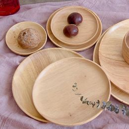 Borden rond beuken houten dienblad Japanese stijl opbergplaat pography pops voor middon thee snack fruit studio po shoot