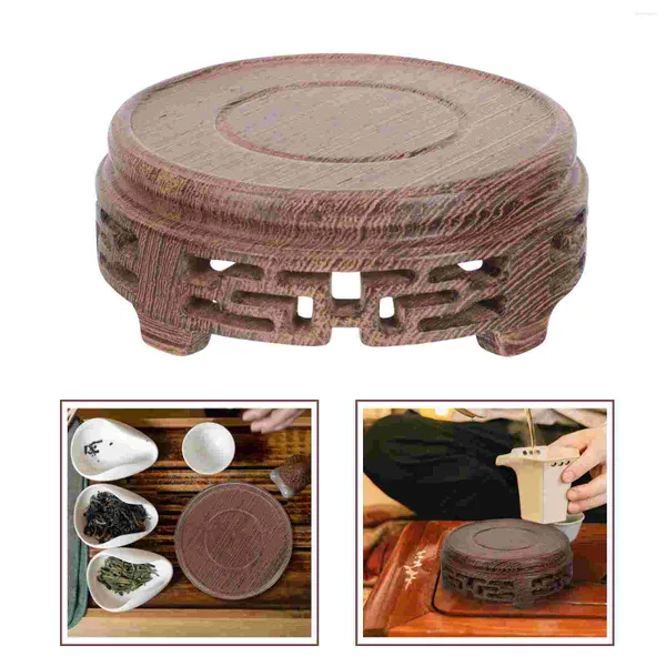 Assiettes Round Flowerpot Stand Display Display Base Wood Tas Tass Tacs