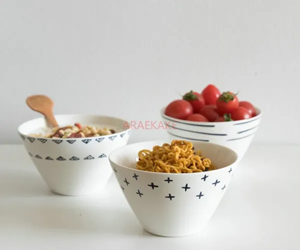 Platos ensaladera tazón de fideos Desayuno de fideos Cerámica de cerámica Arroz personal para el hogar