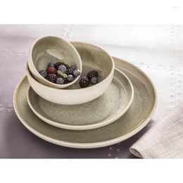 Borden Sango Resona Stoare Dinware Set 16-delige Moss Green Vajilla Ceramica Diner