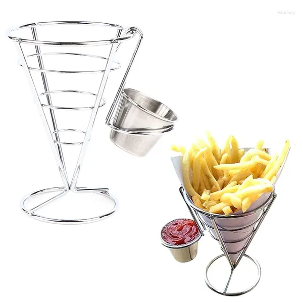 Platos para salsa, portavasos, 7x5,5 cm, un solo cabezal, patatas fritas, soporte para freír, cono, Mand Houder para vis En Chips