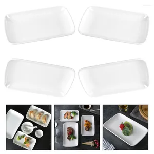 Assiettes de service en mélamine, plateaux à salade, plateau rectangulaire, ensemble de plats blancs, plateau à Dessert, plateaux à entrées de fruits, Snack