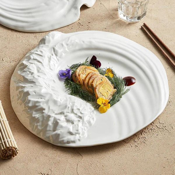 Assiettes Shanhai Ceramic Table Varelle Western Plate de la plaque d'occidentale El High Sense Artistique Cuisine Cold Dish Swing