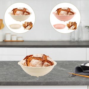 Assiettes Panier d'épreuves à pain en silicone Ensemble de 2 paniers à pâtisserie de levain à 2 rouges pâte pliable montant le bol Rattten 10 pouces