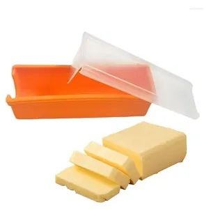 Assiettes en Silicone pour couper le beurre, boîte facile de rangement, coupe-fromage, trancheur intégré, plateau de conservation, conteneur avec couvercle