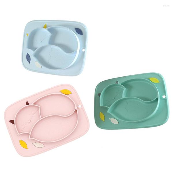 Assiettes bol à manger en Silicone incassable pour bébé, plats pour nourrissons, service de vaisselle, vaisselle mignon pour enfants