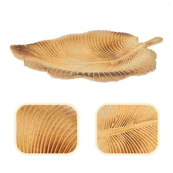 Assiettes Snack assiette à bonbons décoration de la maison plateau en forme de feuille plat à fruits Dessert service bureau feuilles en bois