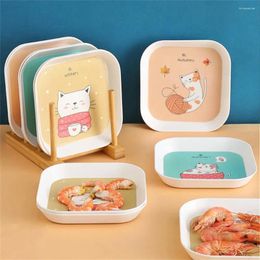 Assiettes à collation multi-usages en plastique créatif pour les ordures et les crachats d'os, vaisselle à broche facile à laver