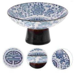 Assiettes de service de collation, verres à pied en céramique, décoration de mariage chinois, plateau de rangement de gâteaux