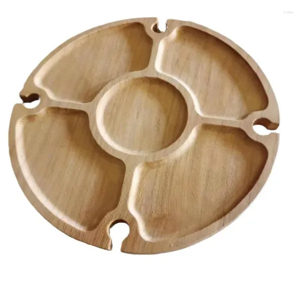 Table de pique-nique pliante en bois portative d'assiette de spécialité - parfaite pour le casier à fruits et à vin