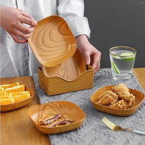 Borden Vierkant Plastic Dinerbord Met Opslaghouder Set 14cm Lichtgewicht Herbruikbaar Serveerfeest Snack Gerechten Servies