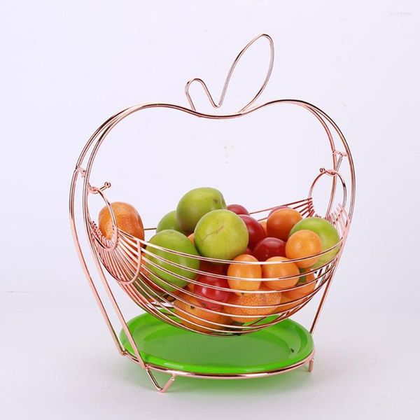 Assiettes en métal inoxydable Fruit Swing Basket Bowl Rack Display Stand Plate