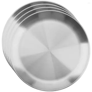 Assiettes plateau inox plat rétro Snack dîner assiette Vintage boeuf métal Sushi rond argent