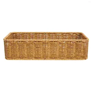 Paniers de rangement d'assiettes, organisateur de serviettes tissées, ustensiles de cuisine, couteau et fourchette en plastique, fourniture de collations, salle de bain multifonction