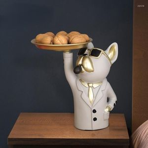 Borden zonnebril honden metaal opbergvak cartoon dier beeldhouwbeeld beeldjes tafel meubels sieraden cosmetisch huisdecoratie