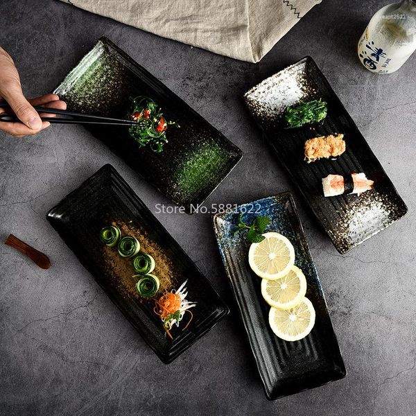 Assiettes Sushi Assiette Cuisine Japonaise Plat Rectangulaire En Céramique Bar El Restaurant Ménage Dîner