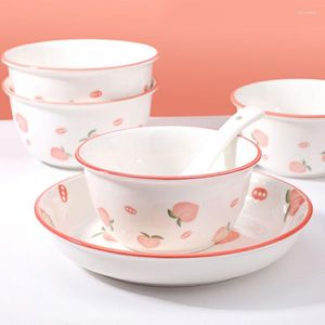 Assiettes Vaisselle Maison Dîner Service Plats Couverts Porcelaine Simple Mignon Platos Vajilla Produits Ménagers