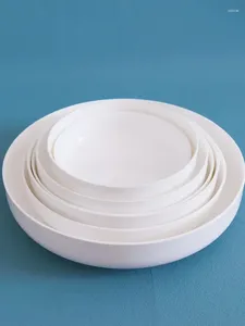 Assiettes vaisselle ensemble disque blanc soupe et légumes Commercial El céramique surélevé os de grande taille