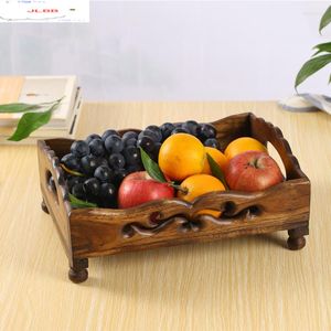 Assiettes Thaïlande Minimaliste Plateau En Bois Bois Massif Rectangulaire Plat Snack Café Thé Fruits Assiette Pain Petit Déjeuner