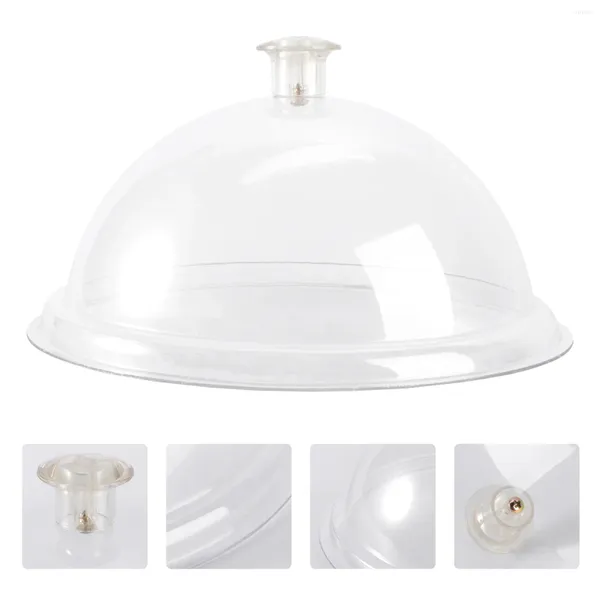 Assiettes Fromage transparent Cloche Dome Domprent Affichage Cover Screen Protecteur pour la fête (8 pouces 21 cm)