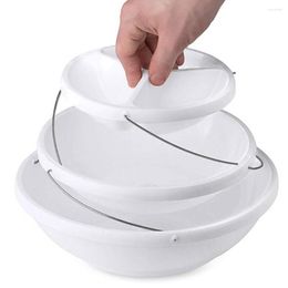 Assiettes Twist Fold Party Bowl Plateau en plastique gigogne pliable Assiette de service à 2/3 niveaux Gain de place pour les trempettes