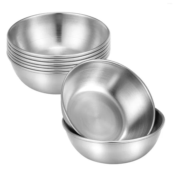 Assiettes UPKOCH 8 pièces plats d'assaisonnement en acier inoxydable rond Sushi bol à tremper soucoupes à sauce Mini soucoupe à apéritif