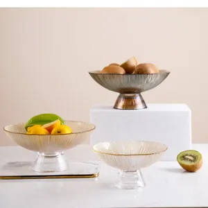Assiettes Vertical Glass Bowl Nordic Simple Table basse ornements Candy Set Home Desktop Decorative Assiette