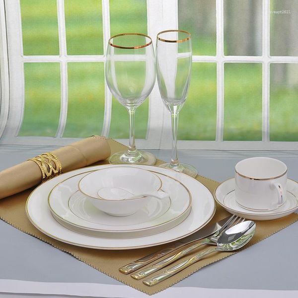 Assiettes Vintage, service d'assiettes en porcelaine blanche nordique, service De table d'anniversaire, napperon De mariage, Pizza Pratos De Jantar, vaisselle ZZ50PZ