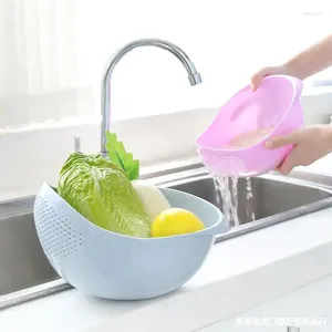 Borden watermand keuken benodigdheden huishouden multifunctionele rijst wassen bassin plastic groenten fruit en ribineebasket