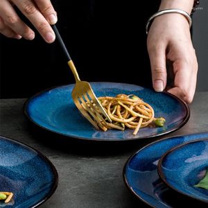 Platos Western Steak Ceramic Plate El High Grade Pasta Blue Sky Shallow Restaurant Dinner