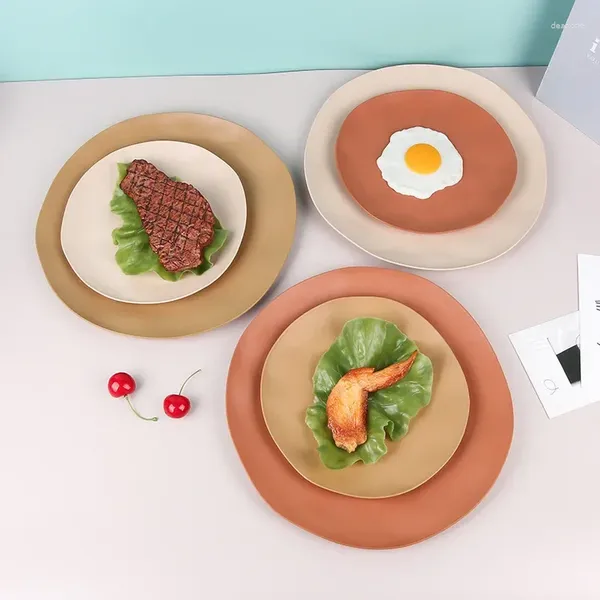 Platos Plato De Poste De Trigo Y Naranja Fruta De Merienda De Plástico Irregular Creativa