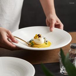 Borden Wit Keramisch Saladebord Creatief Thuis Pasta Soep Diep en Licht Luxe Servies Eenvoudige Hoedkom