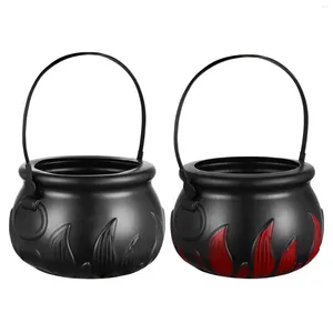 Assiettes pot sorcière halloween bonbon portable seau de godet portable pot à main le volume de fête à la main en vrac