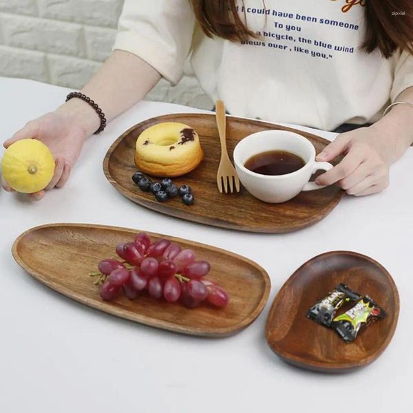 Platos Bandeja De Madera Versátil Centros De Mesa De Servicio Rústico Plato De Frutas para El Hogar Decoración De Granja Café