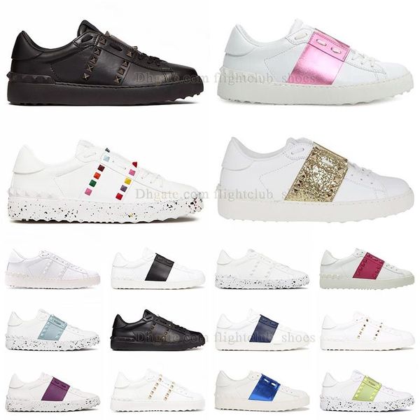 Chaussures de toile de plate-forme Valentine's Hommes Femmes Baskets Ouvertes Noir Blanc Bleu Argent Jaune Rose Rivets Italie Dames Spikes Bas-Top Célèbres Entraîneurs Occasionnels Classiques