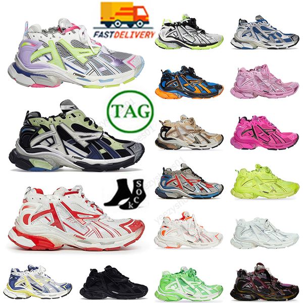 Plateforme Chaussures Casual Randonnée Piste Runners 7.0 Plate-forme Designer Transmit Sense Hommes Femmes Déconstruction Graffiti Blanc Noir Vert Marron Baskets Baskets