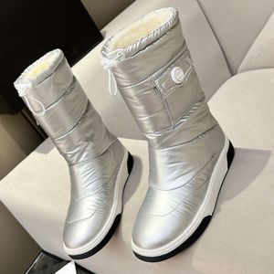 Platform designerlaarzen pantoffels dames winterlaarzen meisje klassieke snowboot enkel korte zwarte outdoorschoenen met doos