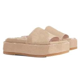 Plate-forme Designer Maison Chaussures Femmes Pantoufles Diapositives Décontractées Semelle Épaisse En Caoutchouc Slip-on Sandales De Plage Eur35-44