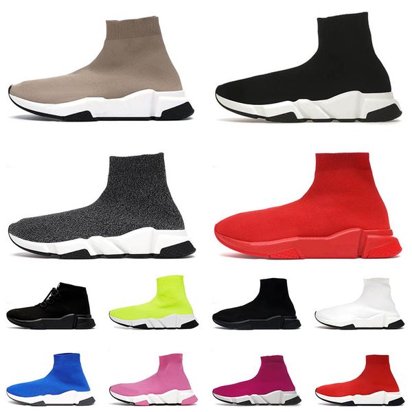 Plataforma diseñador entrenador de velocidad zapatos casuales hombres mujeres 17fw vintage triple s graffiti blanco negro calcetines al aire libre zapatillas de zapatillas 36-45