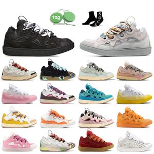 Platform Lavins lederen curb sneaker Lavina casual schoenen Designer dames heren Lavin roze groen nappa kalfsleer reliëf moeder kind sneakers trainers grote maat 35-46