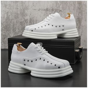 Platform lederen mannen Casual Spring Lace-Up Sneakers Travel Wear-resistente schoenen Britse stijl heren sneaker 236's