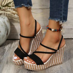 Platform Sandals coin feme chaussures Fashion Elegant Ladies Slippers Summer Femmes Sandalias Peep Toe High Heels Femme 240426