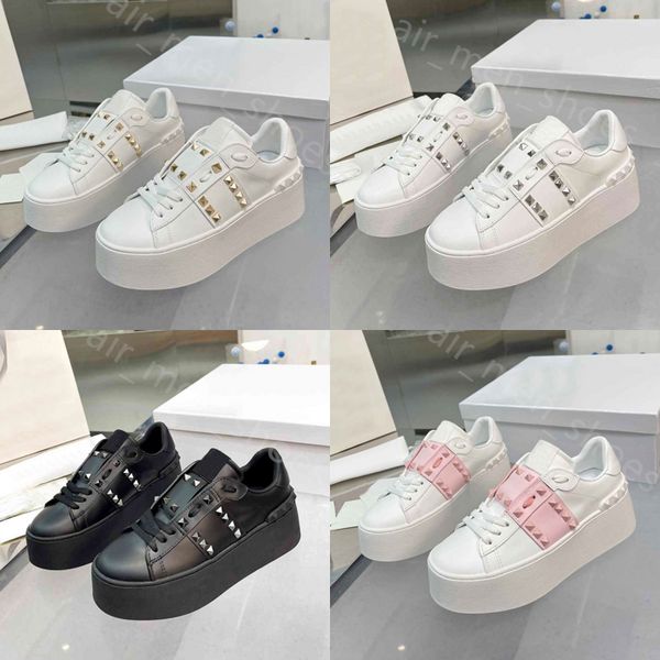 Plate-forme Chaussures Femmes Casual Chaussures De Luxe Designer Sneakers derme Baskets En Plein Air Lady Mode Chaussures À Semelles Épaisses Avec la taille de la boîte 35-41