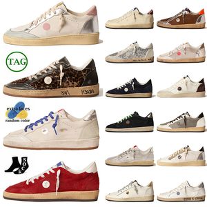 Plataforma Plata Vintage Ball Star OG Original para mujer Diseñador para hombre Zapatos casuales Hecho a mano Oro Glitter Gamuza Cuero Italia Marca Entrenadores Zapatillas de baloncesto