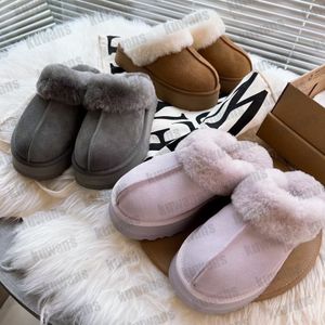 Dames Platform Slippers Disquette Slipper Classic Mini Ultra Boot Tasman Tazz Fur Slides Schapenvacht Funkette Suède Bovenste Sandaal Muiltjes Maat 35-42